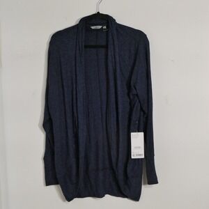 Athleta Womens Luxe Pose Wrap Cardigan M Blue Athleisure 868698 Layering Soft